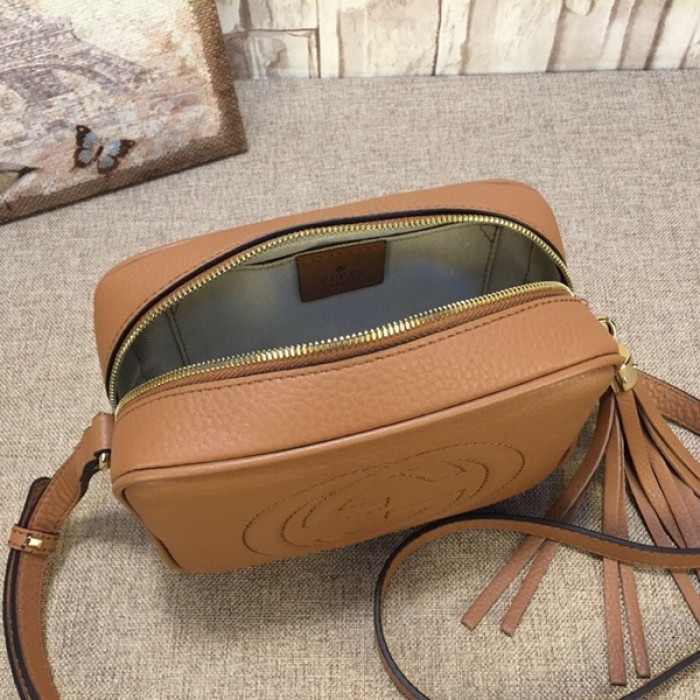 G*u*i soho small leather disco bag tan 308364