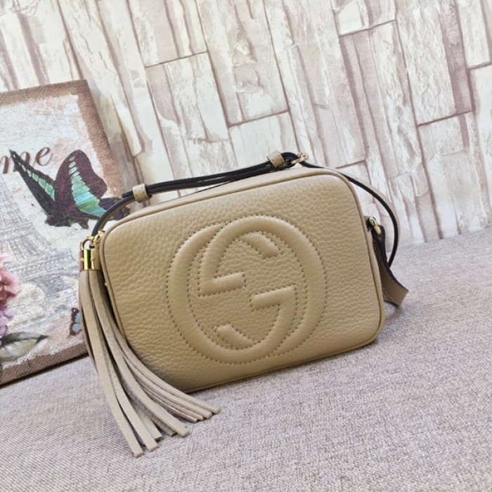 G*u*i soho small leather disco bag beige 308364