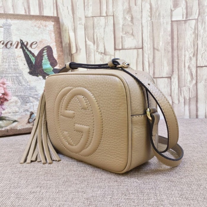 G*u*i soho small leather disco bag beige 308364