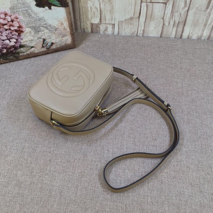 G*u*i soho small leather disco bag beige 308364