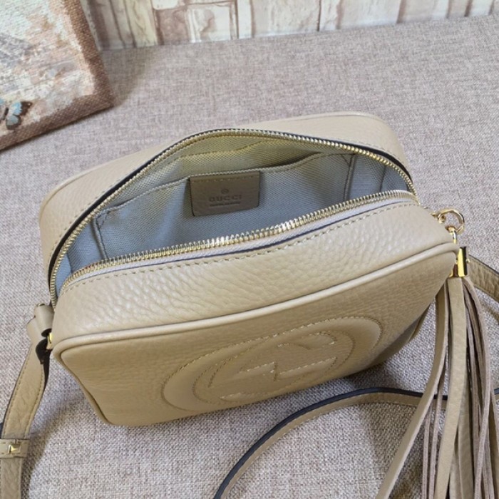 G*u*i soho small leather disco bag beige 308364