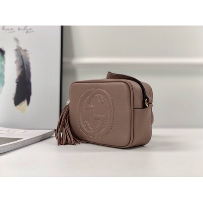 G*u*i soho small leather disco bag nude 308364