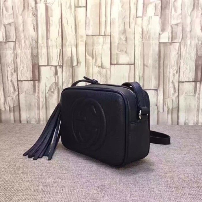 G*u*i soho small leather disco bag navy 308364