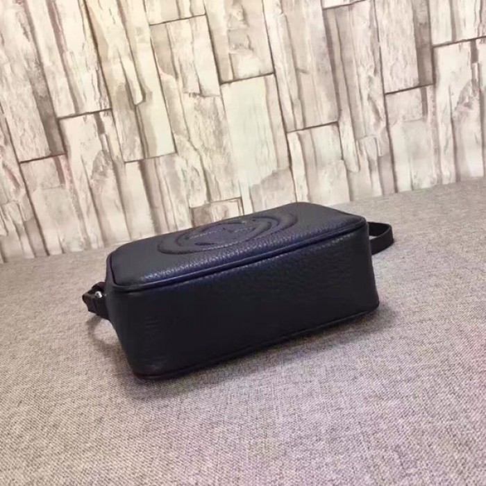 G*u*i soho small leather disco bag navy 308364