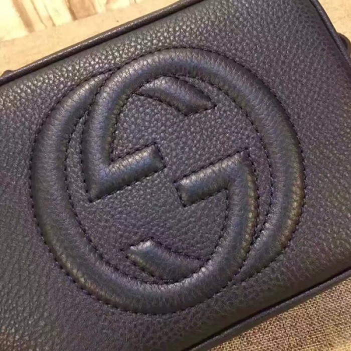 G*u*i soho small leather disco bag navy 308364