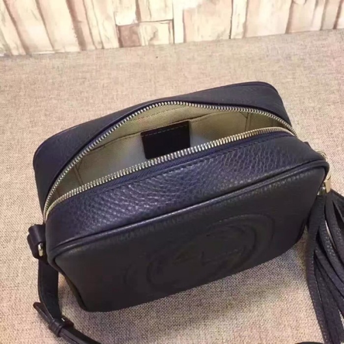 G*u*i soho small leather disco bag navy 308364