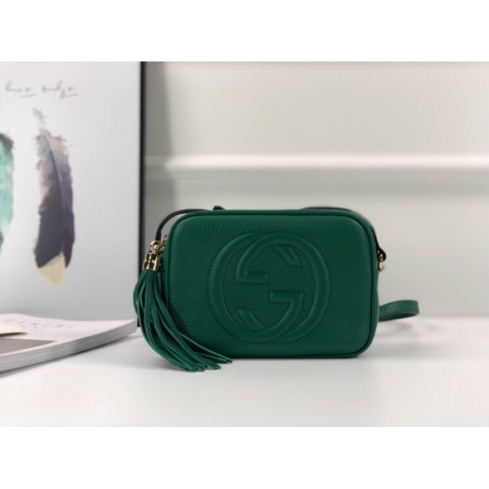 G*u*i soho small leather disco bag green 308364