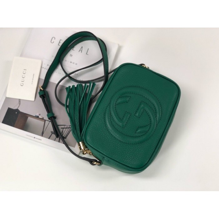 G*u*i soho small leather disco bag green 308364