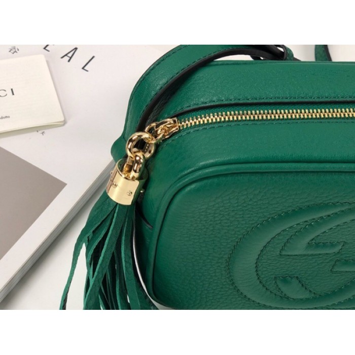 G*u*i soho small leather disco bag green 308364