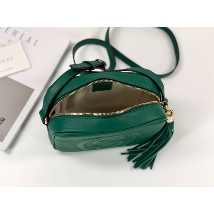 G*u*i soho small leather disco bag green 308364
