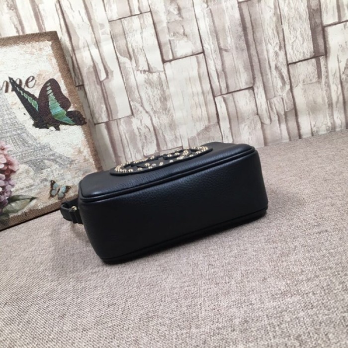 G*u*i soho small leather disco bag black with studs 308364