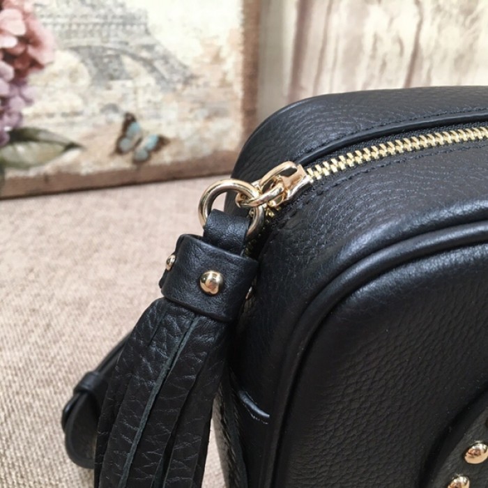 G*u*i soho small leather disco bag black with studs 308364
