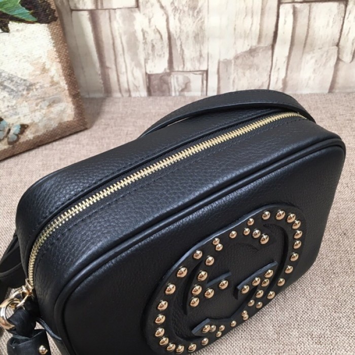 G*u*i soho small leather disco bag black with studs 308364