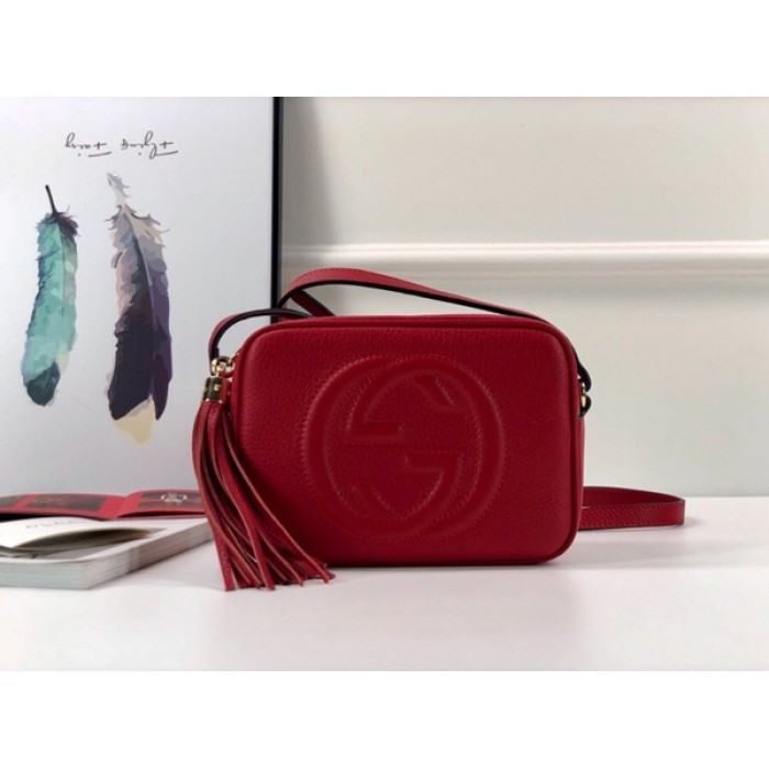 G*u*i soho small leather disco bag red 308364
