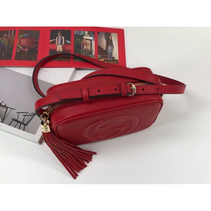 G*u*i soho small leather disco bag red 308364