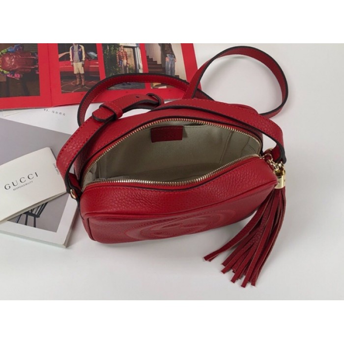 G*u*i soho small leather disco bag red 308364
