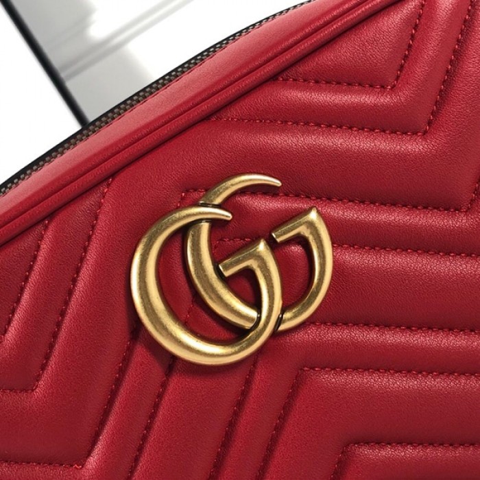 G*u*i gg marmont small matelasse shoulder bag red 447632