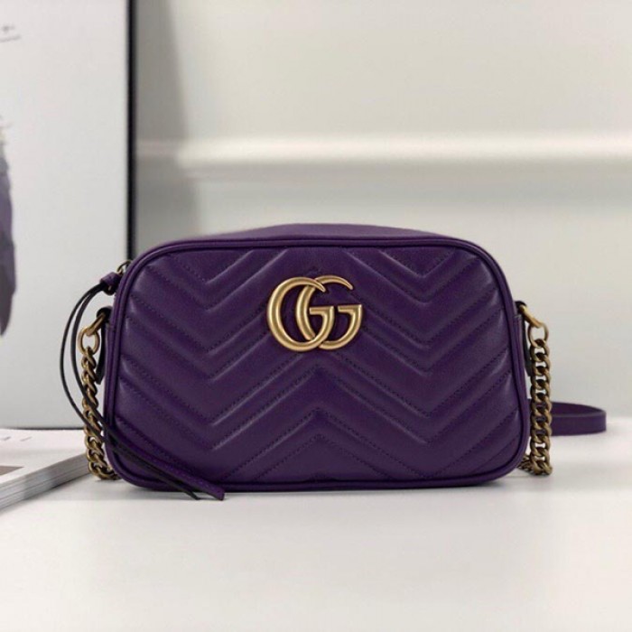 G*u*i gg marmont small matelasse shoulder bag purple 447632