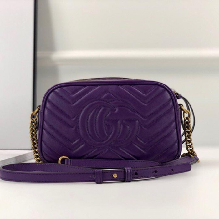 G*u*i gg marmont small matelasse shoulder bag purple 447632