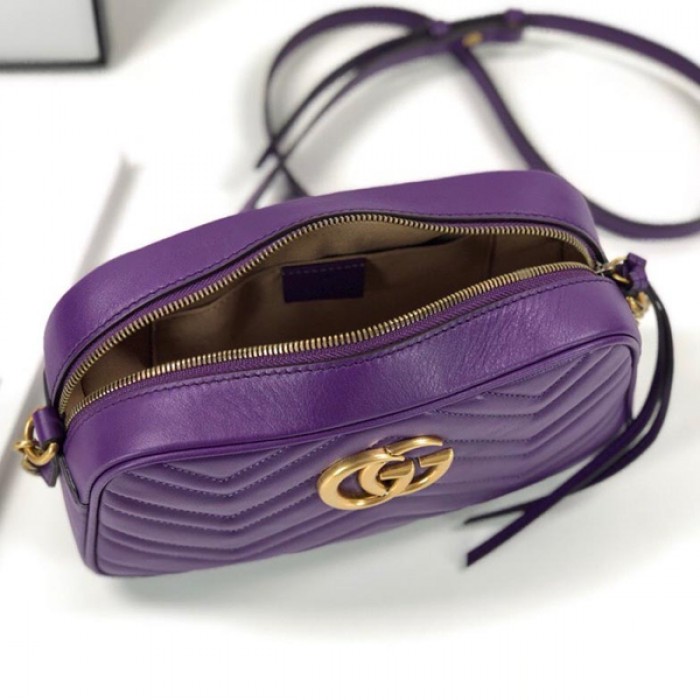G*u*i gg marmont small matelasse shoulder bag purple 447632