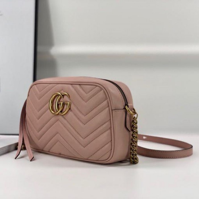 G*u*i gg marmont small matelasse shoulder bag pink 447632