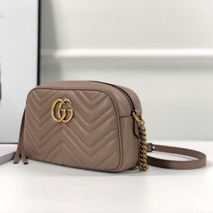 G*u*i gg marmont small matelasse shoulder bag nude 447632