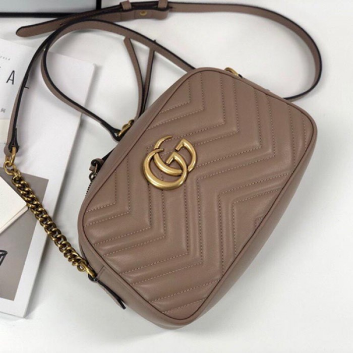 G*u*i gg marmont small matelasse shoulder bag nude 447632