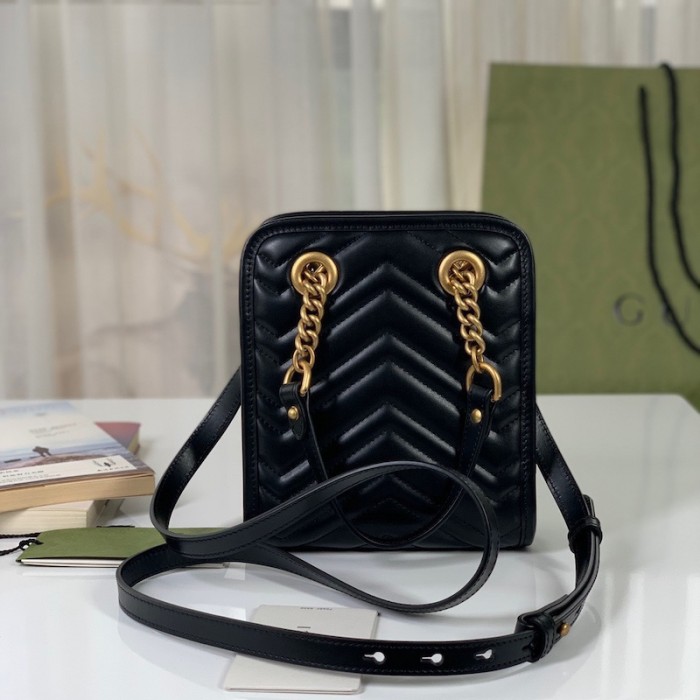 G*u*i gg marmont matelassé mini bag black 696123