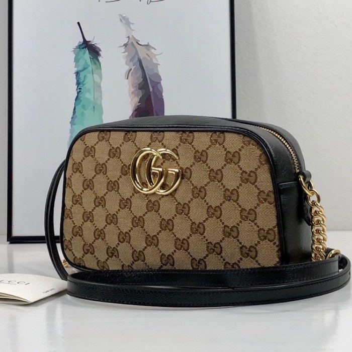 G*u*i gg marmont small shoulder bag with original gg canvas black