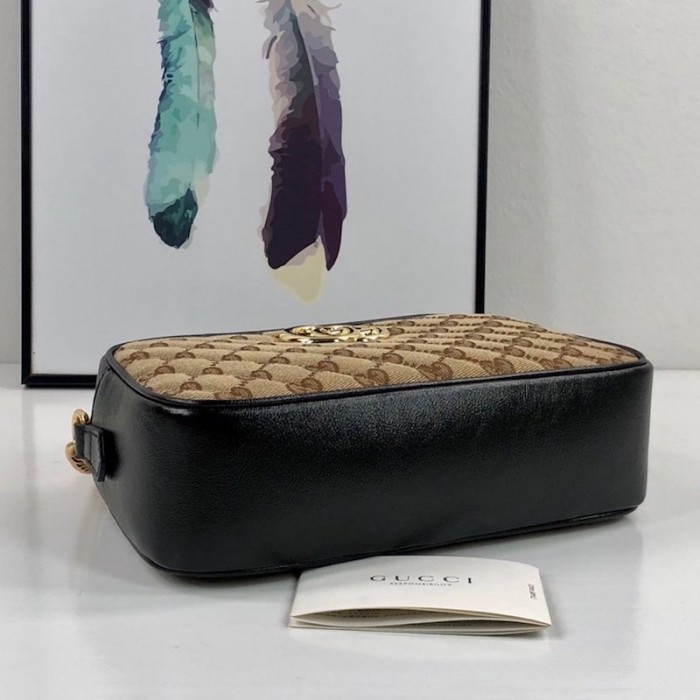 G*u*i gg marmont small shoulder bag with original gg canvas black