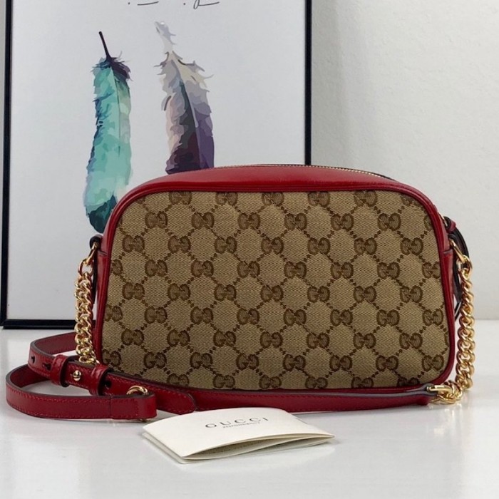 G*u*i gg marmont small shoulder bag with original gg canvas red