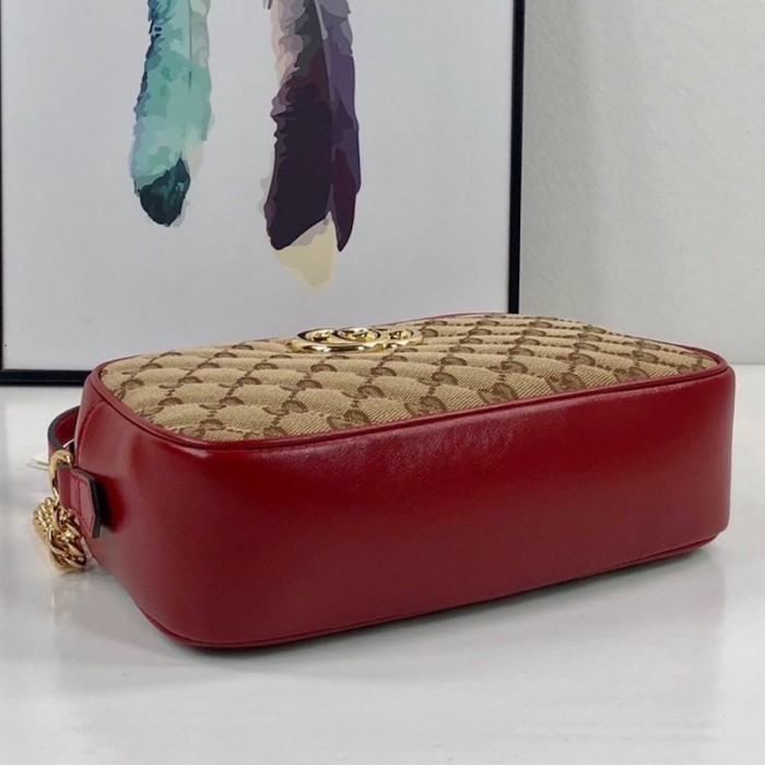 G*u*i gg marmont small shoulder bag with original gg canvas red