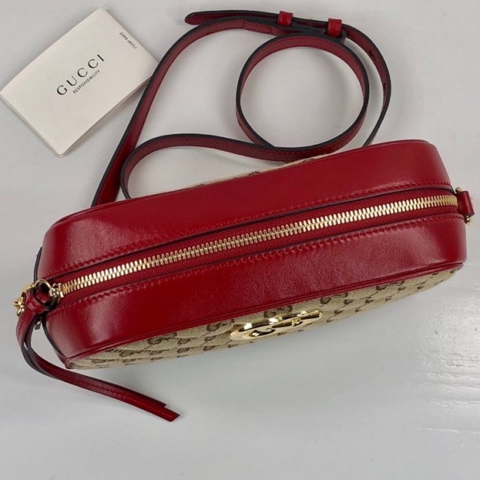 G*u*i gg marmont small shoulder bag with original gg canvas red