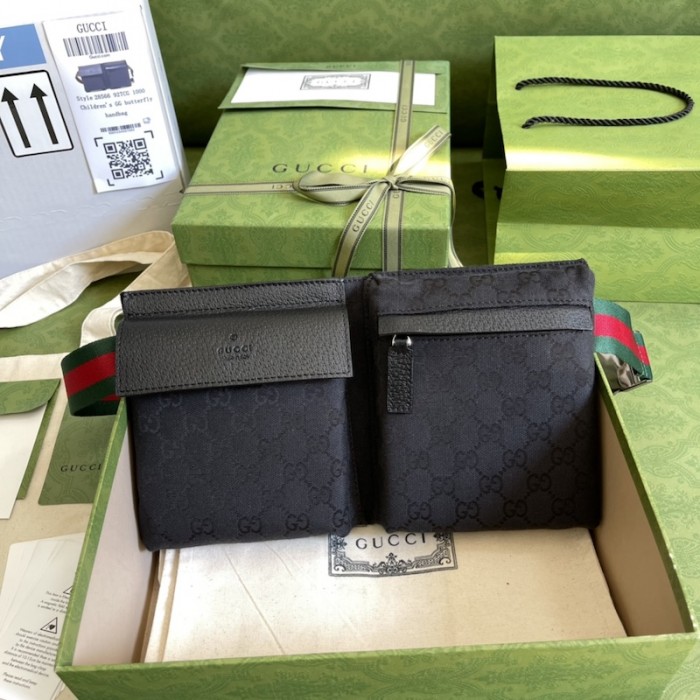 G*u*i original gg canvas belt bag 28566 black