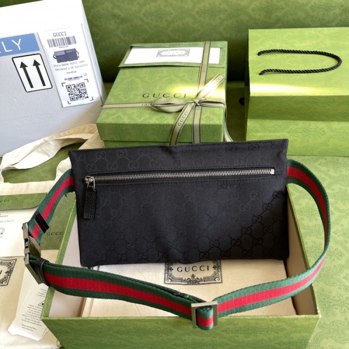 G*u*i original gg canvas belt bag 28566 black