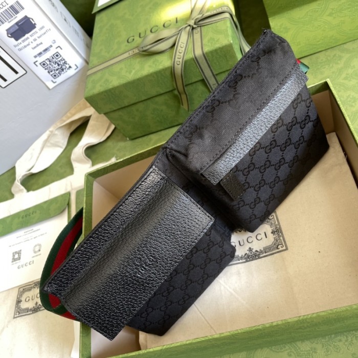 G*u*i original gg canvas belt bag 28566 black