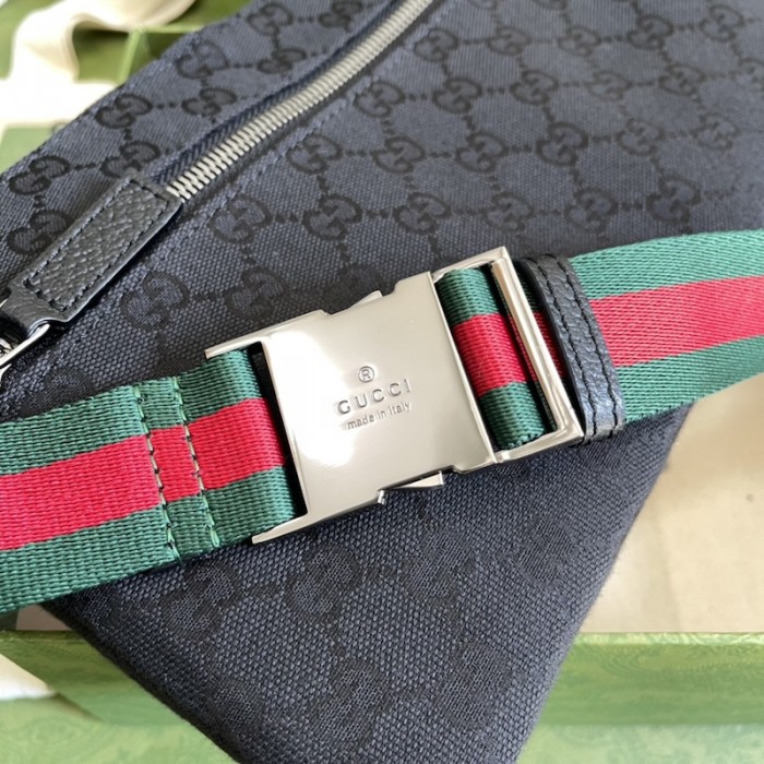 G*u*i original gg canvas belt bag 28566 black