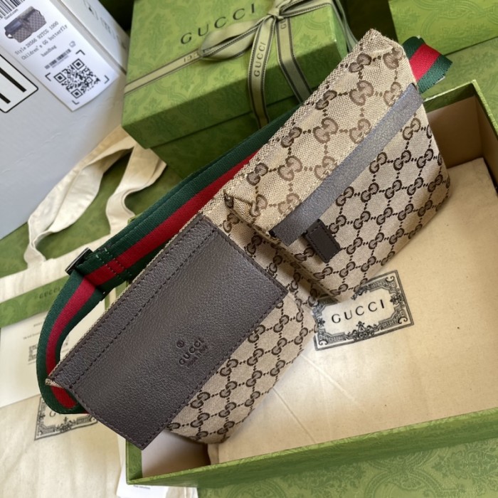 G*u*i original gg canvas belt bag 28566 brown