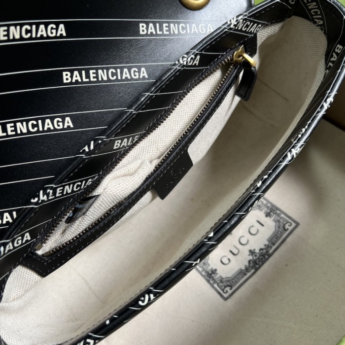 g*u*i x Ba*len*cia*ga the hacker project small gg marmont bag black