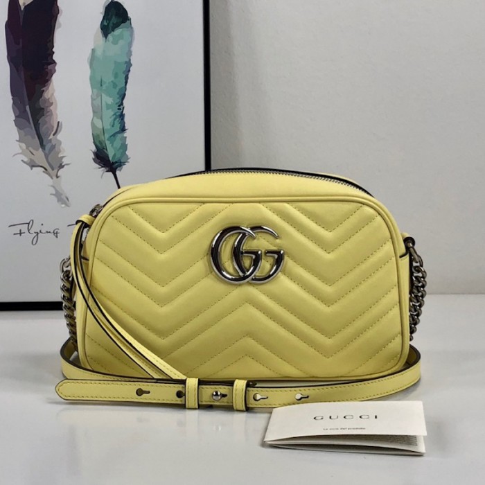 G*u*i gg marmont small matelasse shoulder bag yellow 447632
