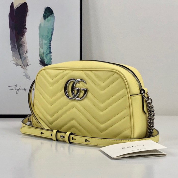 G*u*i gg marmont small matelasse shoulder bag yellow 447632