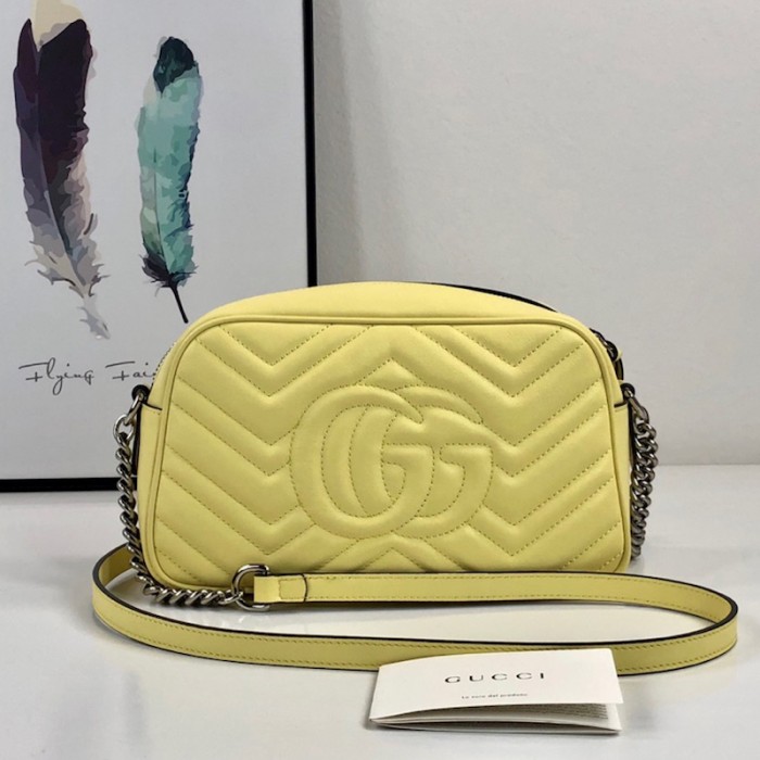 G*u*i gg marmont small matelasse shoulder bag yellow 447632