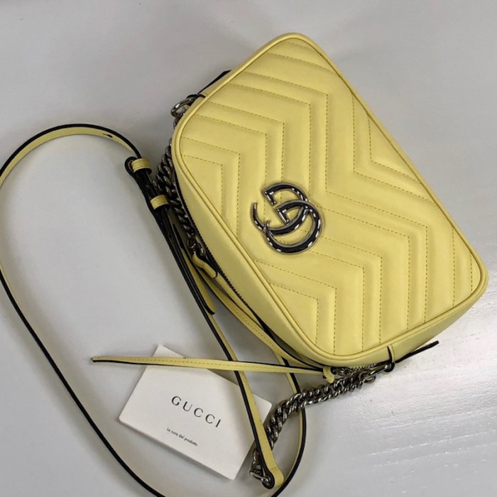 G*u*i gg marmont small matelasse shoulder bag yellow 447632