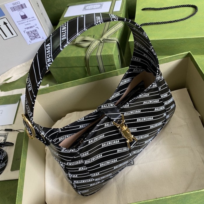 g*u*i x Ba*len*cia*ga the hacker project small jackie 1961 bag black