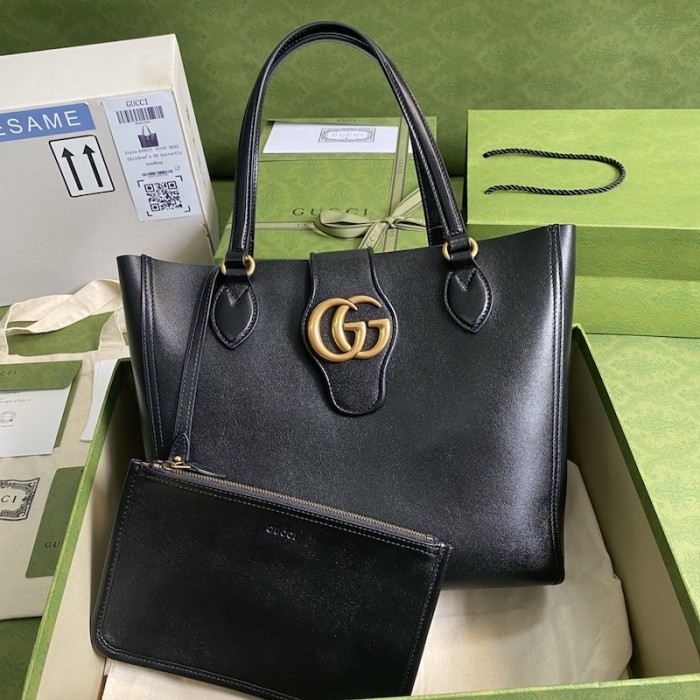 G*u*i small tote with double g bag ‎652680 black