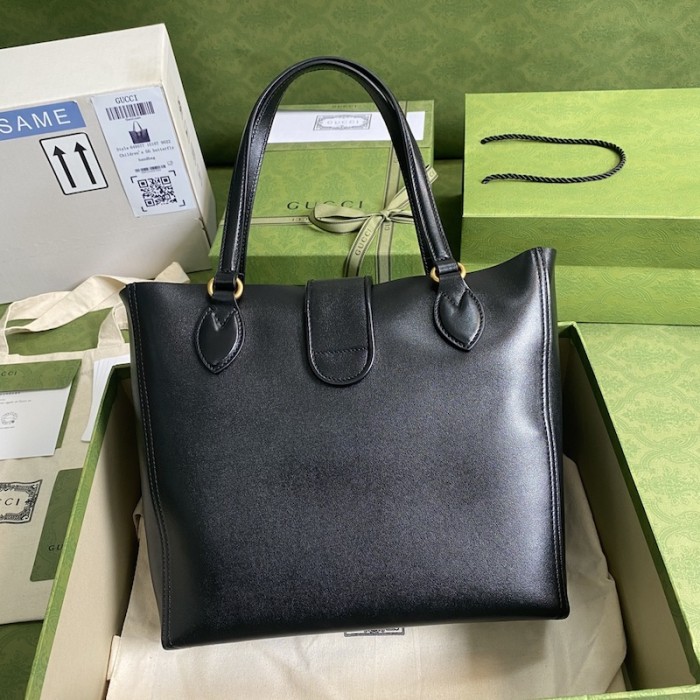 G*u*i small tote with double g bag ‎652680 black