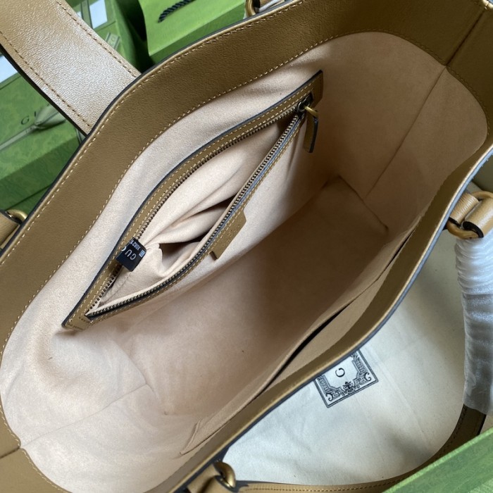 G*u*i small tote with double g bag 652680 brown