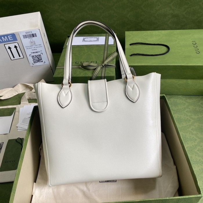 G*u*i small tote with double g bag 652680 white