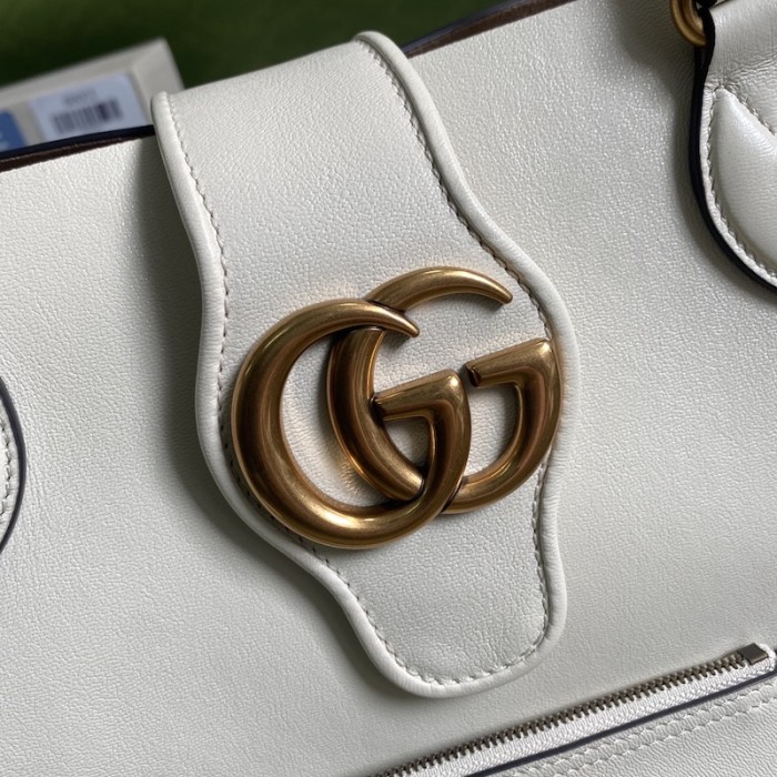G*u*i small tote with double g bag 652680 white
