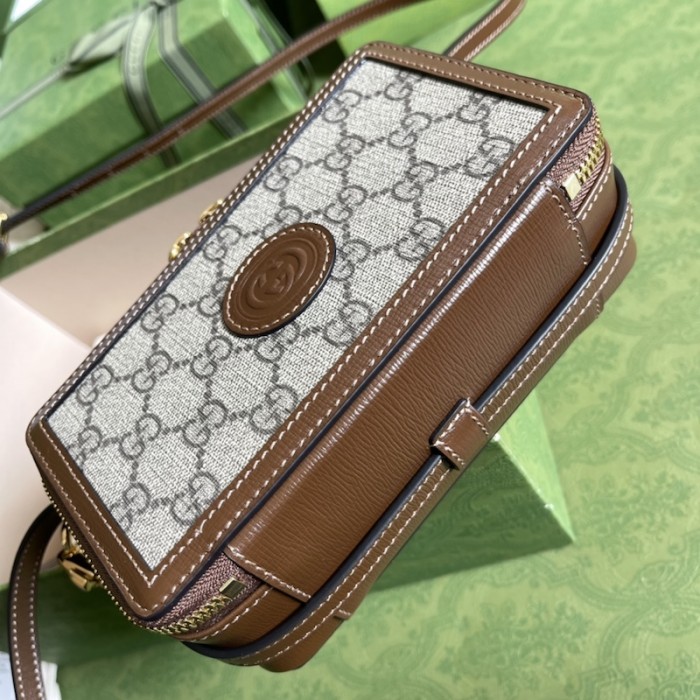 G*u*i mini bag with interlocking g 671674 beige